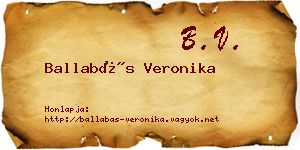 Ballabás Veronika névjegykártya